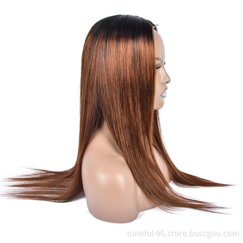 Tuneful factory price with 6*2closure wigs 100% brazilian human hair wigs straight natural color and T33color